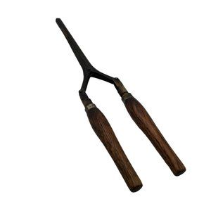 Vintage Hair Curling Iron Tool Metal & Wood Early Primitive Salon Bathroom Decor